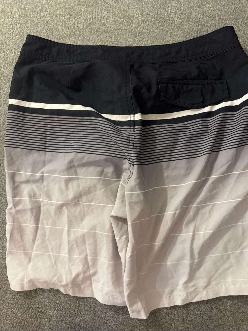 5/$15-Goodfellow & Co. Black, White & Red Striped Swim Shorts